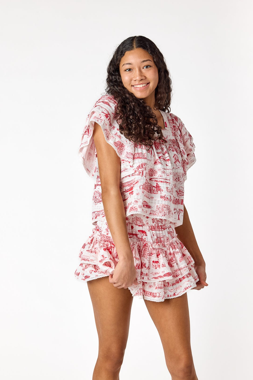 Brianna Skirt Italian Toile Red