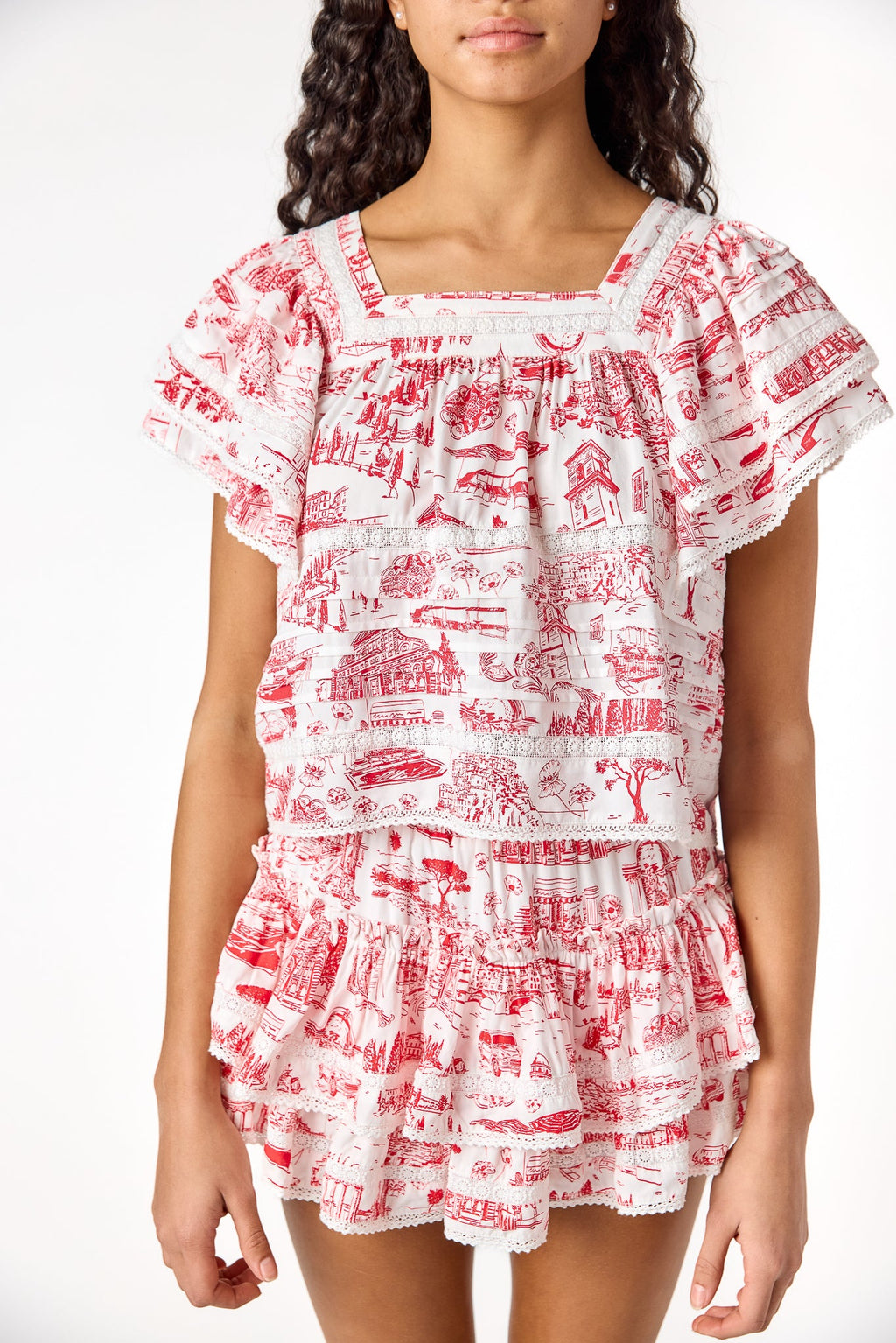 Brianna Skirt Italian Toile Red