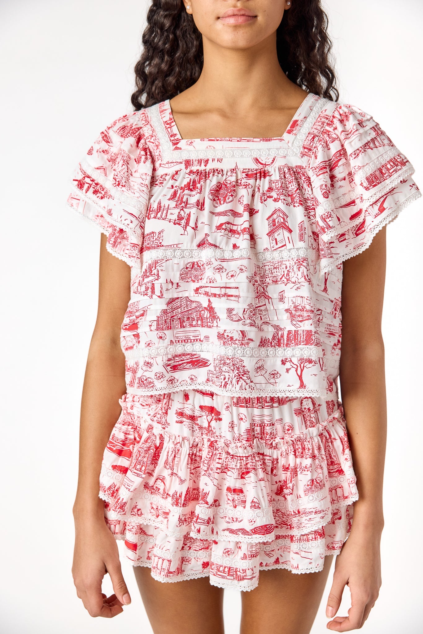 Brianna Skirt Italian Toile Red