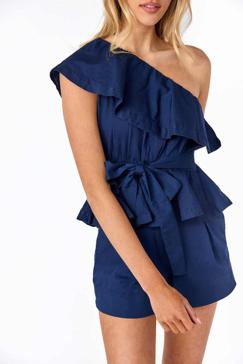 Piper Peplum Top Navy