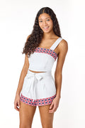 Roxy Top Floral Trim